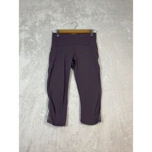Lululemon Womens Train Times Crop Leggings 17" Purple with Mesh Size 6‎